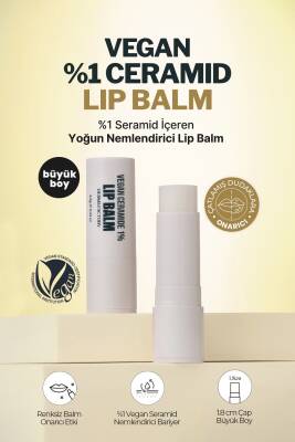 %1 Seramid İçeren Büyük Boy Yoğun Nemlendirici Dudak Balmı Derma Factory Vegan Ceramide Lip Balm - 2