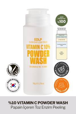 %10 C Vitamini İçeren Toz Enzim Peeling Derma Factory Vitamin C Powder Wash Yüz Peelingi 50gr - 1