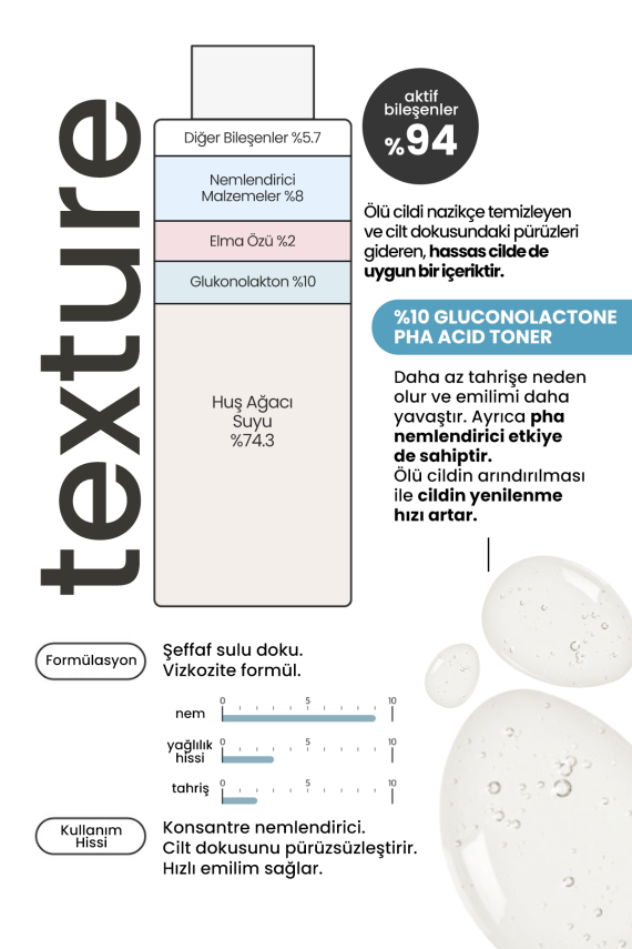 %10 PHA Gluconolactone İçeren Asitli Tonik Derma Factory Gluconolactone Treatment - 4