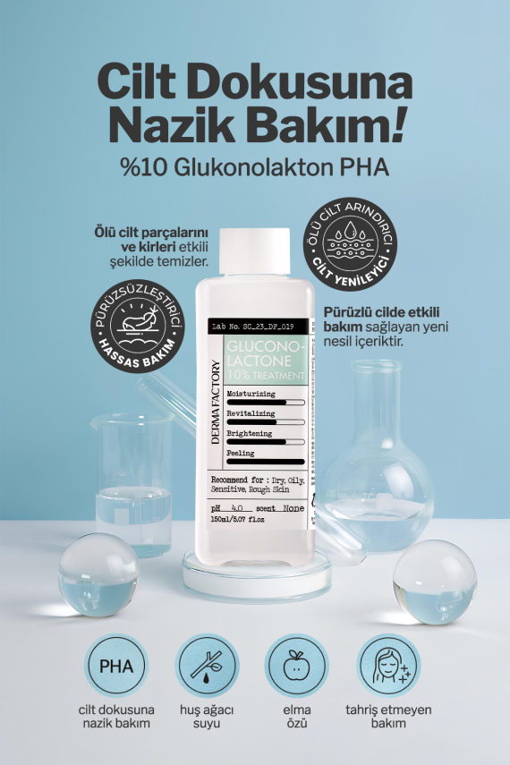 %10 PHA Gluconolactone İçeren Asitli Tonik Derma Factory Gluconolactone Treatment - 2