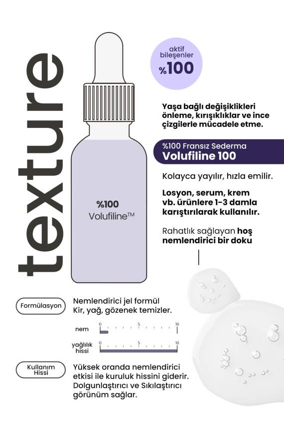 %100 Volufilin İçeren Dolgunlaştırıcı, Yaşlanma Karşıtı Konsantre Serum Derma Factory Volufilin 100 - 4