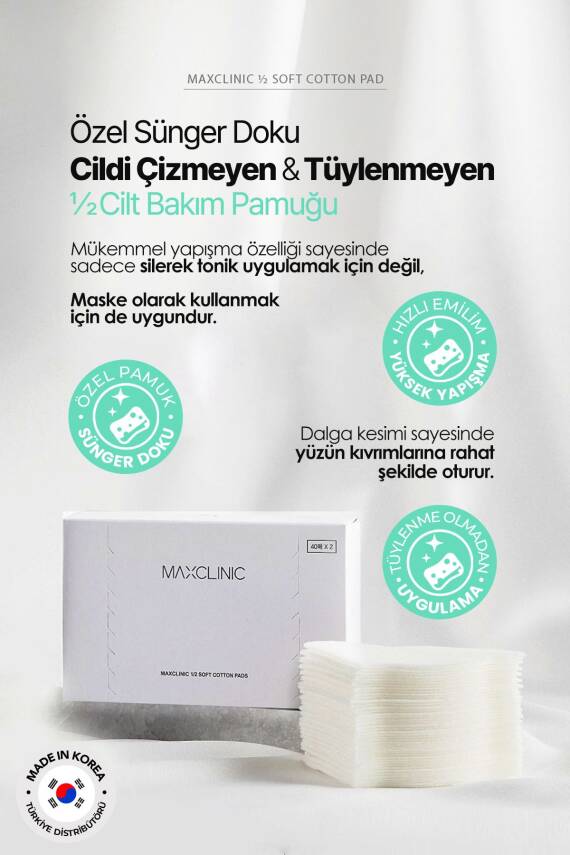 12 Cilt Bakım Pamuğu Cildi Çizmeyen Tüylenmeyen Özel Sünger Doku Soft Cotton Pads 80adet - 3