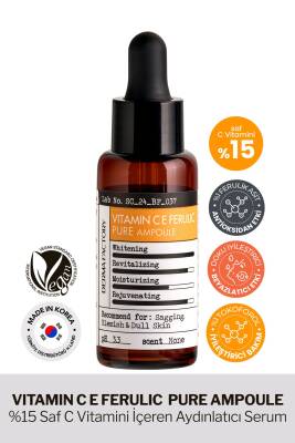 %15 Saf C Vitamini İçeren Aydınlatıcı Serum Derma Factory Pure Vitamin C E Ferulic Ampoule - 1