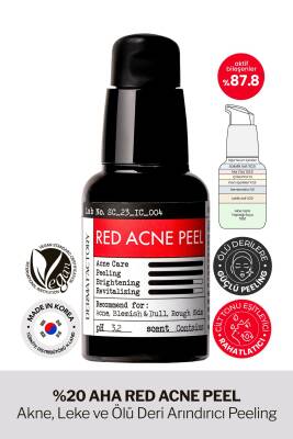 %20 AHA Peeling Serum Yıkanan Form Akne; Leke ve Arındırıcı Derma Factory Red Acne Peel 30 ml - 1