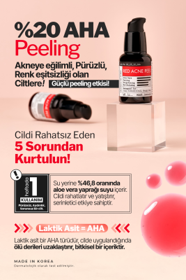 %20 AHA Peeling Serum Yıkanan Form Akne; Leke ve Arındırıcı Derma Factory Red Acne Peel 30 ml - 3