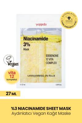 %3 Niacinamide İçeren Aydınlatıcı Kağıt Maske Yeppda Niacinamide %3 Mask 27ml - 2