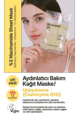 %3 Niacinamide İçeren Aydınlatıcı Kağıt Maske Yeppda Niacinamide %3 Mask 27ml - 4