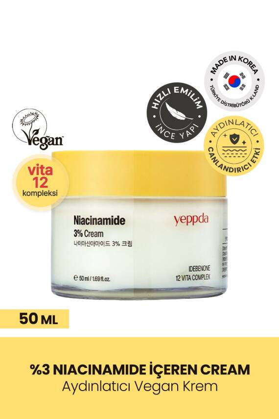 %3 Oranında Niacinamide İçeren Nemlendirici Krem Yeppda Niacinamide %3 Cream 50 ml - 2