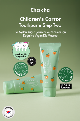 36 Aydan Küçük Çocuklara, Doğal ve Vegan Kore Diş Macunu UNPA Cha Cha Children Toothpaste - 3