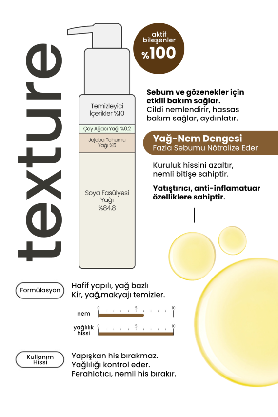 %5 Jojoba Akne Karşıtı, Makyaj ve Yüz Temizleme Yağı Derma Factory %5 Jojoba Cleansing Oil 150ml - 5