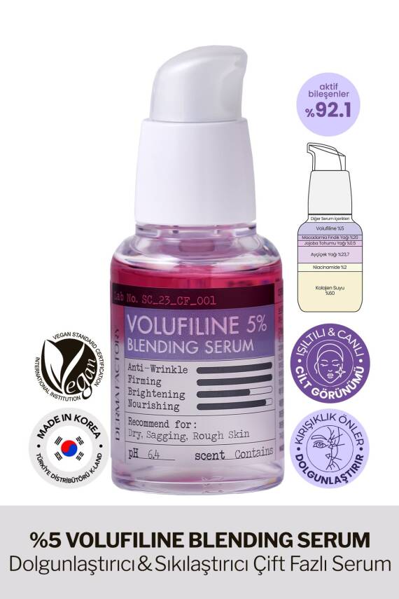 %5 Volufiline İçeren Dolgunlaştırıcı, Sıkılaştırıcı Çift Fazlı Serum Derma Factory Blendin Serum - 1