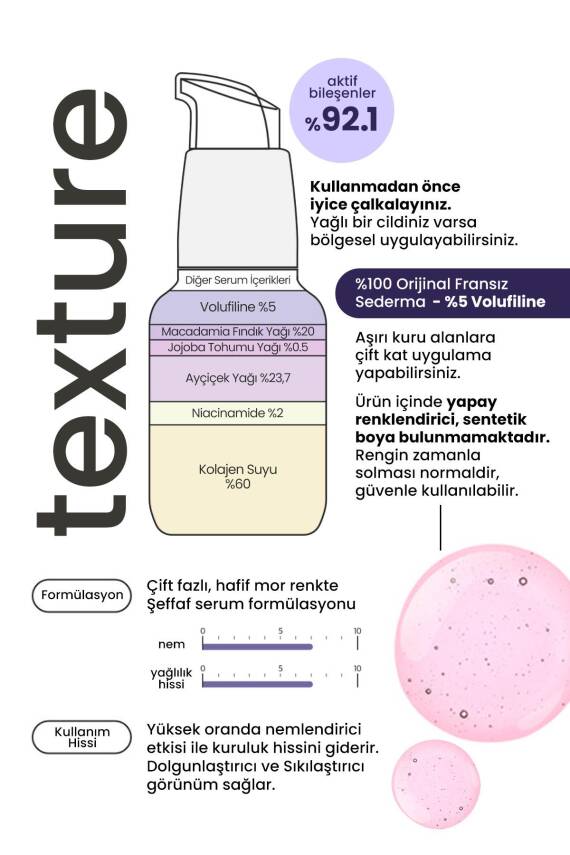 %5 Volufiline İçeren Dolgunlaştırıcı, Sıkılaştırıcı Çift Fazlı Serum Derma Factory Blendin Serum - 4