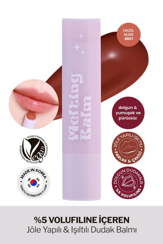 %5 Volufiline ile Dudak Dolgunlaştırıcı ve Nemlendirici Balm Derma Factory Glow Melting Balm - 48