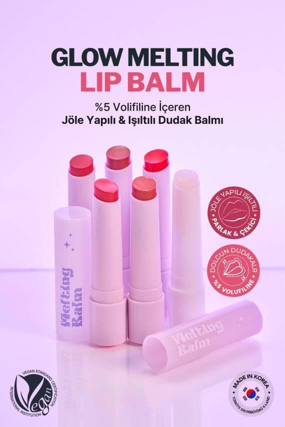 %5 Volufiline ile Dudak Dolgunlaştırıcı ve Nemlendirici Balm Derma Factory Glow Melting Balm - 17