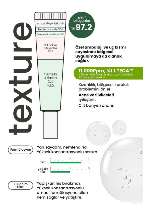 %60.2 Cica İçeren Yatıştırıcı Vegan Serum Derma Factory Cica %60.2 Ampoule 30 ml - 4