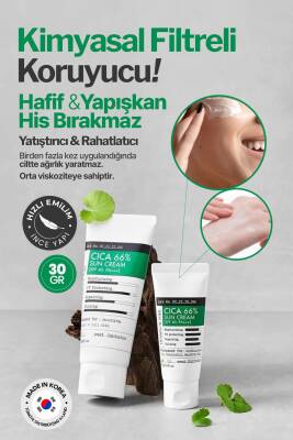 %66 Centella Asiatica İçeren Yatıştırıcı Güneş Kremi Derma Factory Cica Sun Cream sp40 pa+++ 30gr - 4