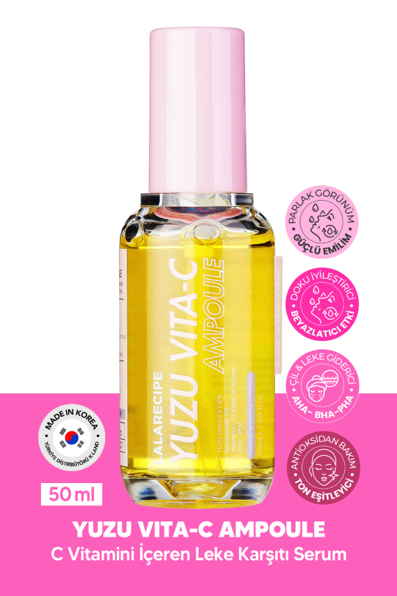 %67;8 Yuzu İçeren Aydınlatıcı Serum LalaRecipe Yuzu Vita-C Ampoule - 3