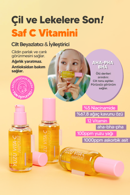 %67;8 Yuzu İçeren Aydınlatıcı Serum LalaRecipe Yuzu Vita-C Ampoule - 4