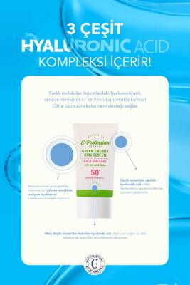 8Çeşit Cica ve Hyaluronic Acid,Nemlendirici Kore Güneş Kremi Elensilia Green Energy Sun SPF50+PA++++ - 5