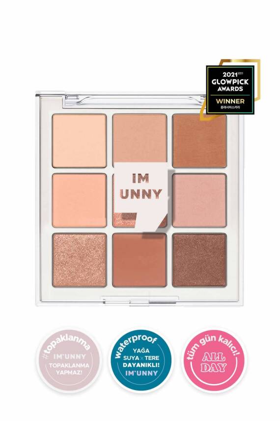 9 Renkli Far Paleti Mat; Işıltılı; Glitter Multi Eye Shadow Palette (02 Simply Glam) - 1