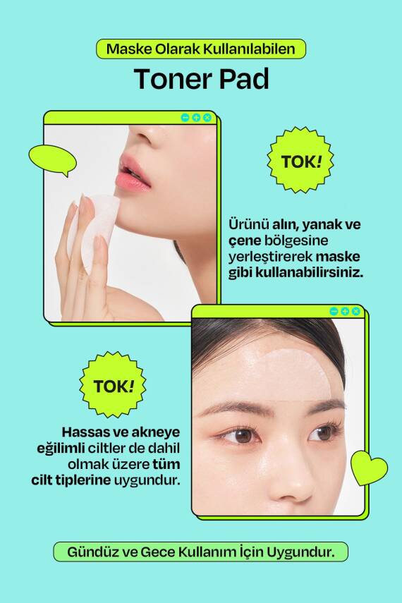 Akneli Ciltler İçin Yatıştırıcı Tonikli Ped EDIT.B Calming Tok Cica Trouble Toner Pad 70 adet - 8