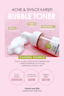 Akneli Ciltlere Özel Köpük Tonik Vegan GRACE DAY All In One Acne Bubble Toner AHABHA 150 ml - 4