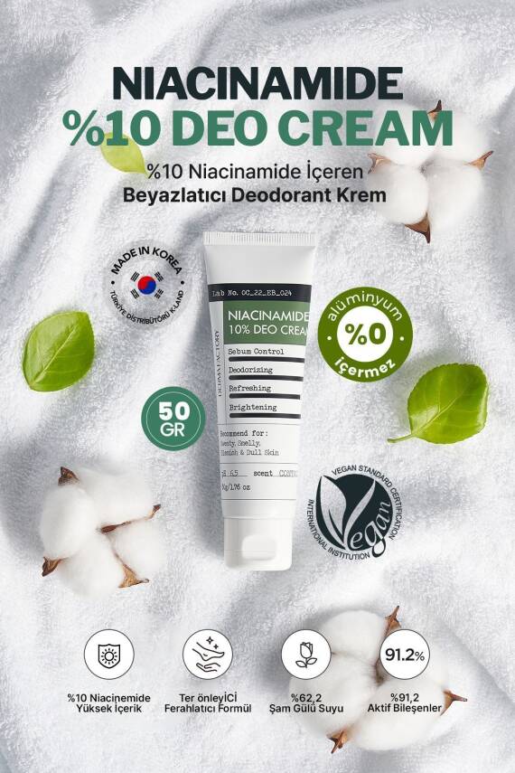 Alüminyum İçermeyen %10 Niacinamide Aydınlatıcı Krem Deodorant Derma Factory Deo Cream - 3