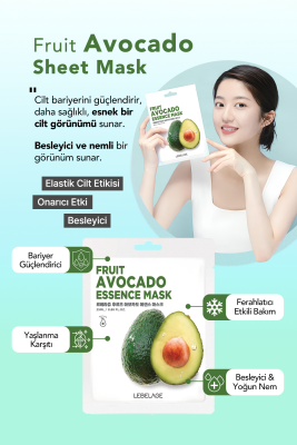 Avokado İçeren Nemlendirici Kağıt Maske Lebelage Fruit Avocado Mask - 3