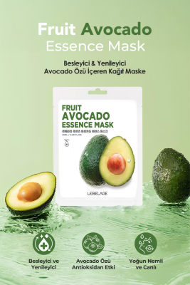 Avokado İçeren Nemlendirici Kağıt Maske Lebelage Fruit Avocado Mask - 4