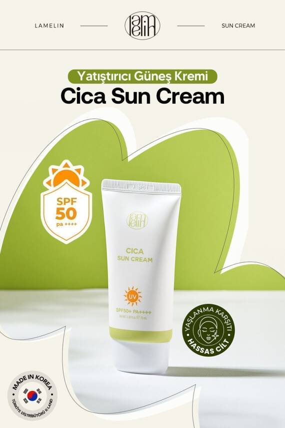 Cica İçeren Hassas Ciltler İçin Yatıştırıcı Güneş Kremi Lamelin Cica Sun Cream Büyük Boy 70ml - 2