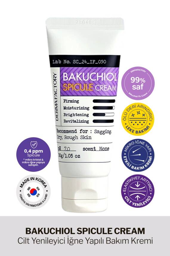 Cilt Yenileyici İğne Yapılı Spikül ve Bakuchiol Krem Derma Factory %0.4 Spicule Cream - 1