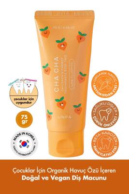 Çocuklar İçin Doğal ve Vegan Kore Diş Macunu UNPA Cha Cha Children Toothpaste - 2