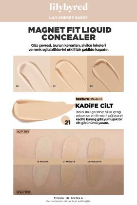 Doğal Görünümlü SPF 30+ PA++ Güneş Koruyucu İçeren Kapatıcı lilybyred Magnet Fit Concealer 21 No - 17