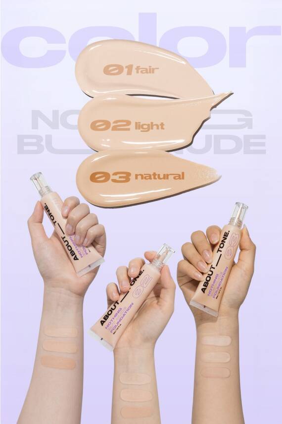 Doğal Yarı Mat Görünümlü Fondoten ABOUT TONE Nothing But Nude Foundation - 28