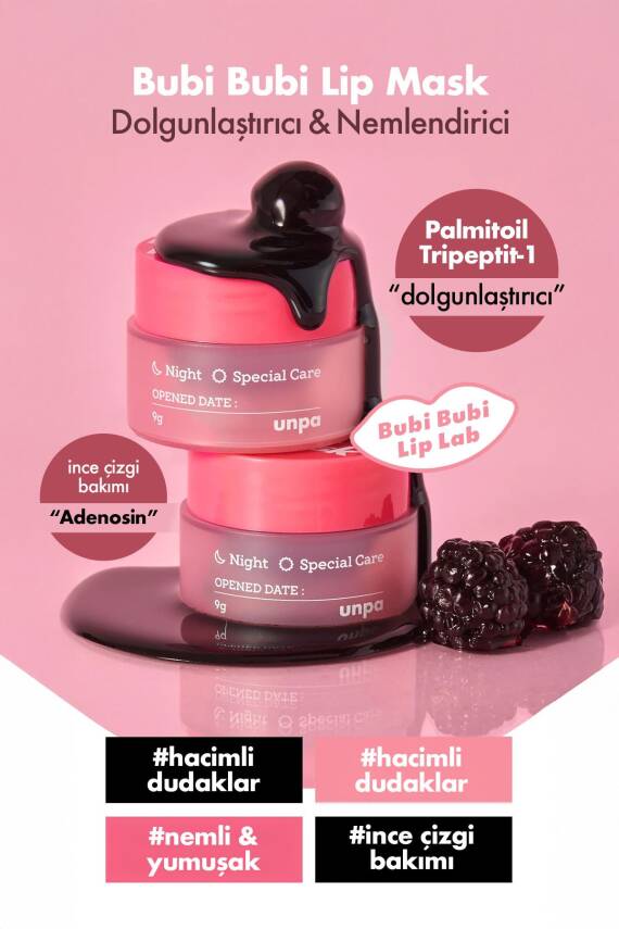 Dolgunlaştırıcı ve Nemlendirici UNPA Dudak Maskesi Bubi Bubi Lip Mask - 4