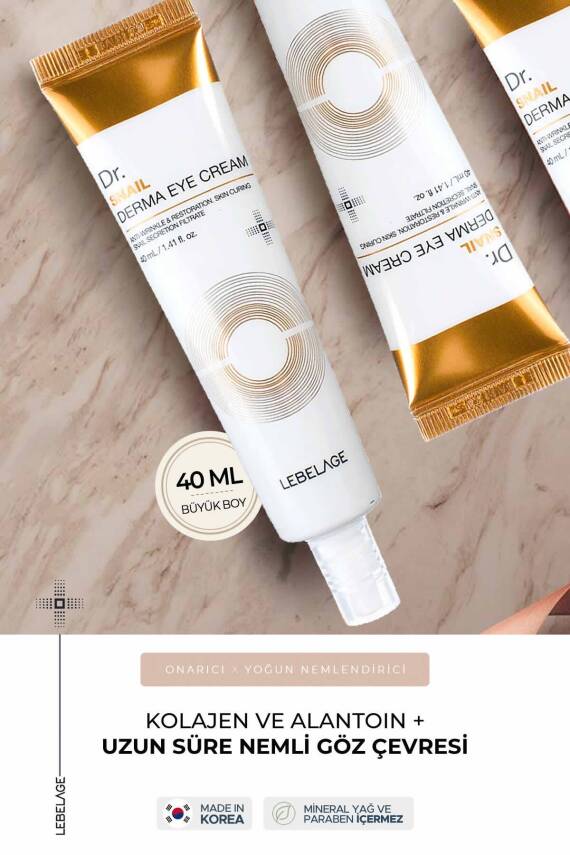 Egzama Ve Kırışıklık Karşıtı Salyangoz Özlü Nemlendirici Göz Kremi Dr. Snail Derma Eye Cream 40 ml - 2