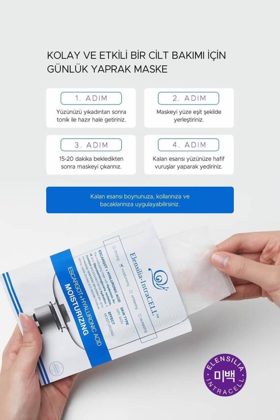 Escargot + Hyaluronik Asit Yoğun Nemlendirici Yaprak Maske Intracell Hyaluronic Acid Mask - 4