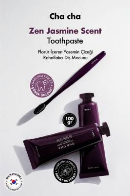 Florür İçeren Yasemin Çiçeği Rahatlatıcı Vegan Kore Diş Macunu UNPA Cha Cha Zen Jasmine Toothpaste - 3