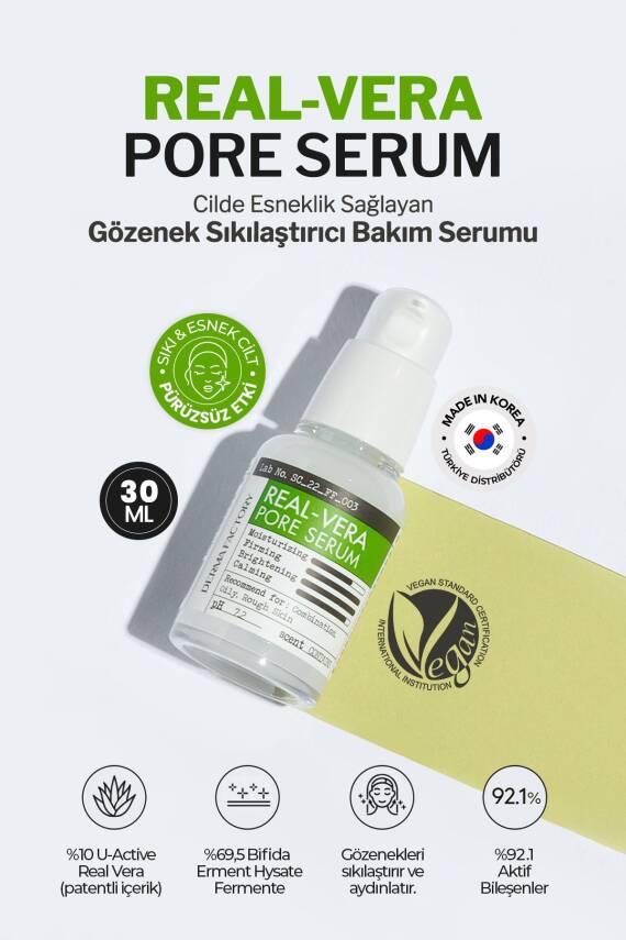 Gözenek Sıkılaştırıcı Bakım Serumu Derma Factory Real Vera Pore Serum 30ml - 2