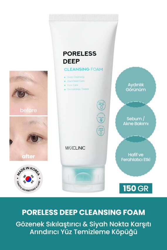 Gözenek ve Siyah Nokta İçin Yüz Temizleme Köpüğü Maxclinic Poreless Deep Cleansing Foam - 2