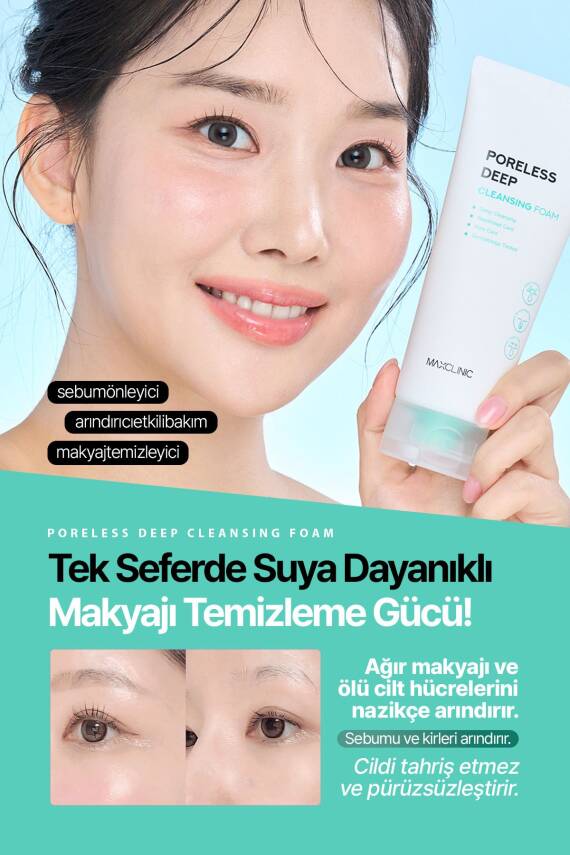 Gözenek ve Siyah Nokta İçin Yüz Temizleme Köpüğü Maxclinic Poreless Deep Cleansing Foam - 5