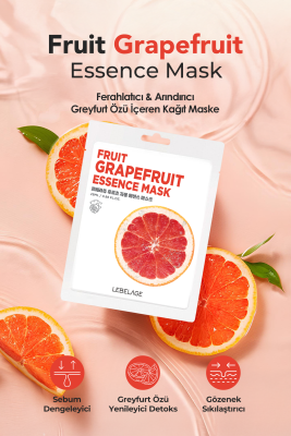 Greyfurt Özü İçeren Aydınlatıcı; Nemlendirici Kağıt Maske Lebelage Fruit Grapefruit Mask - 4