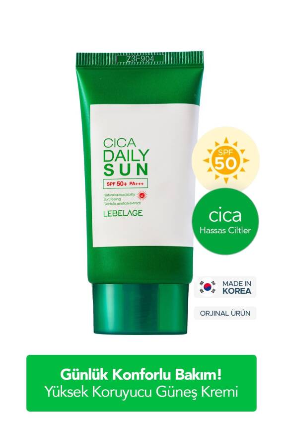 Günlük Hassas ve Konforlu Kore Güneş Kremi Lebelage Cica Daily Sun SPF50+ PA+++ 30ml - 2