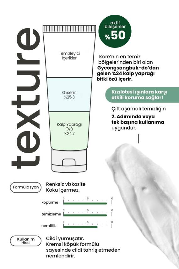 Hassas Ciltler İçin %24 Houttuynia Cordata İçeren Vegan Temizleyici Derma Factory Foam 120 gr - 5