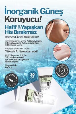 Hassas Ciltler İçin Hafif Dokulu Vegan Güneş Kremi Derma Factory Mild Sun Cream SPF 50+ PA++++ 30ml - 3