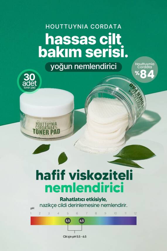 Hassas Ciltler İçin Yatıştırıcı Derma Factory Houttuynia Cordata %84 Toner Pad 30 Adet - 4