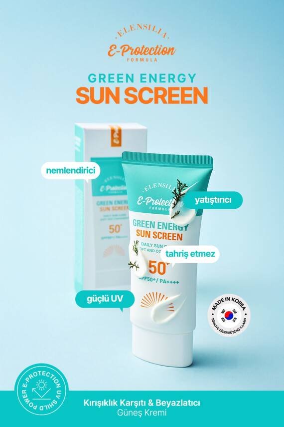 Hassas Ciltlere Özel Yatıştırıcı SPF50+PA++++ Kore Güneş Kremi Elensilia Green Energy Sun Screen - 2