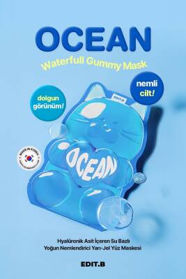 Hyalüronik Asit İçeren Yoğun Nemlendirici Yarı Jel Yüz Maskesi EDIT.B Waterfull Gummy Mask - 20