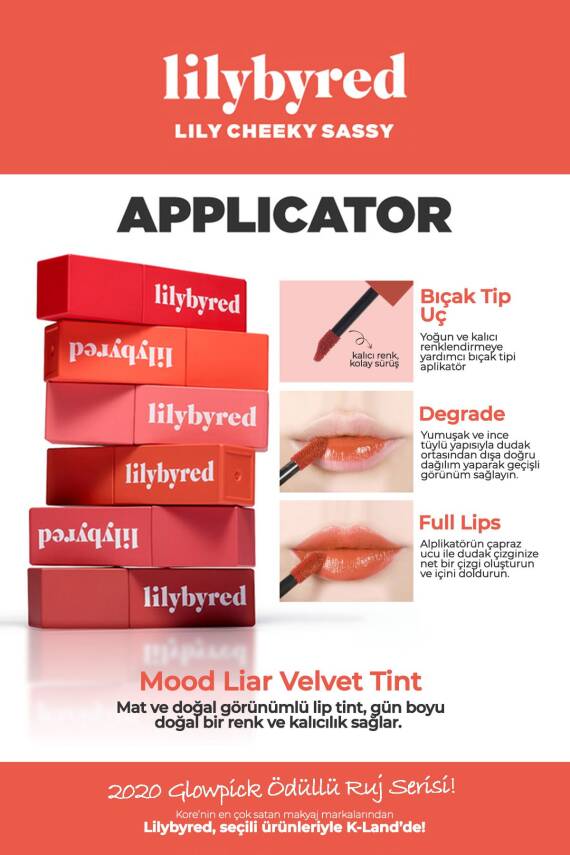 Kadife Dokulu Köpük Tint Ruj Lilybyred Mood Liar Velvet Tint - 12