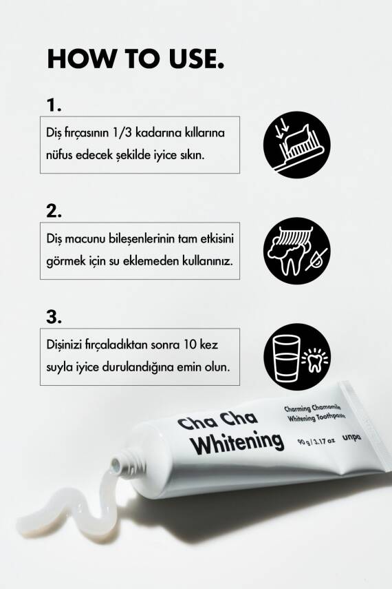 Kahve ve Sigara İçenler İçin Kore Beyazlatıcı Vegan Diş Macunu UNPA Cha Cha White Toothpaste - 5